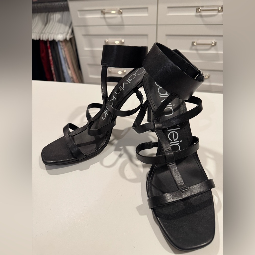 Calvin Klein strappy black heels